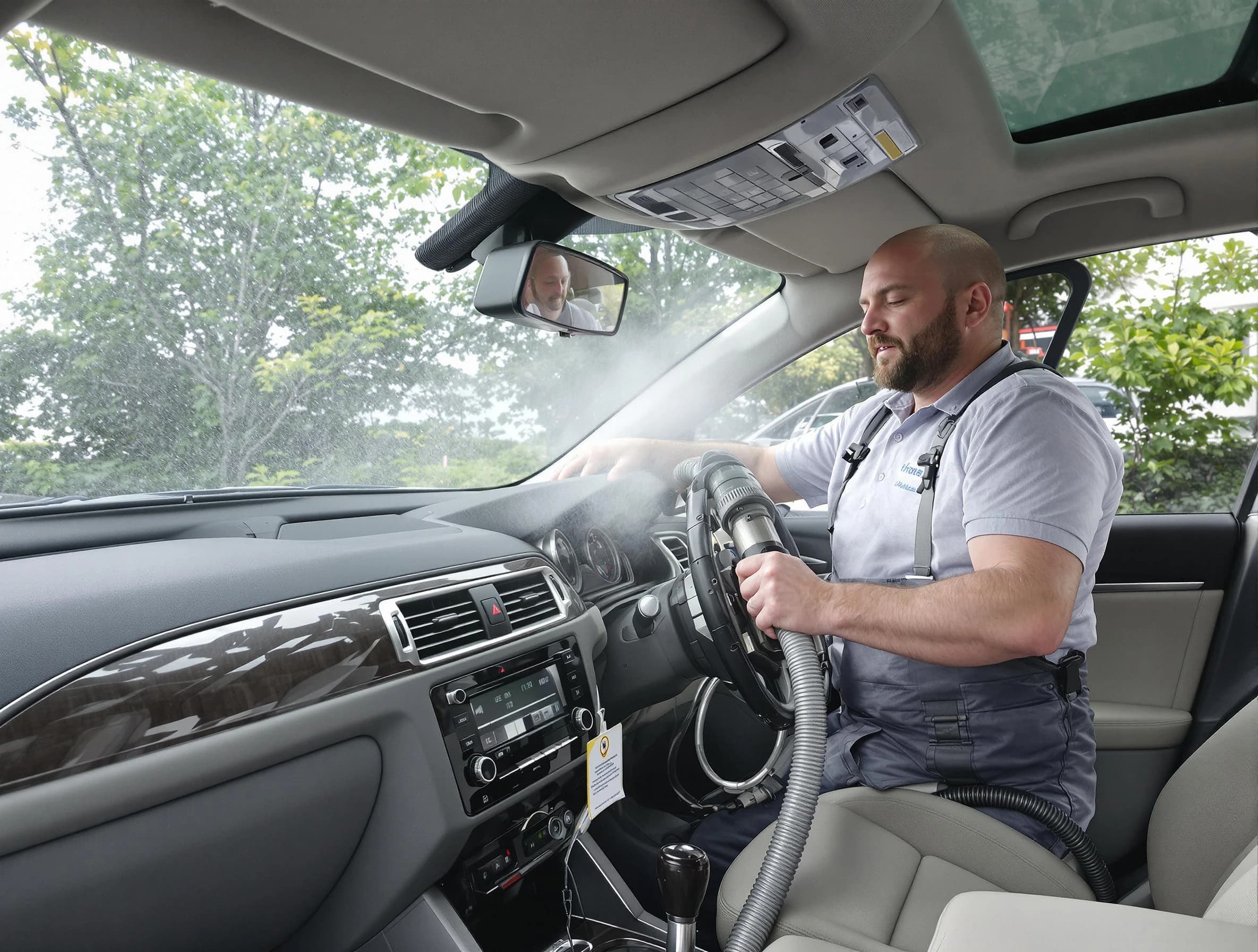 Blackstone Air Duct Cleaning specialist performing professional car duct cleaning in Blackstone