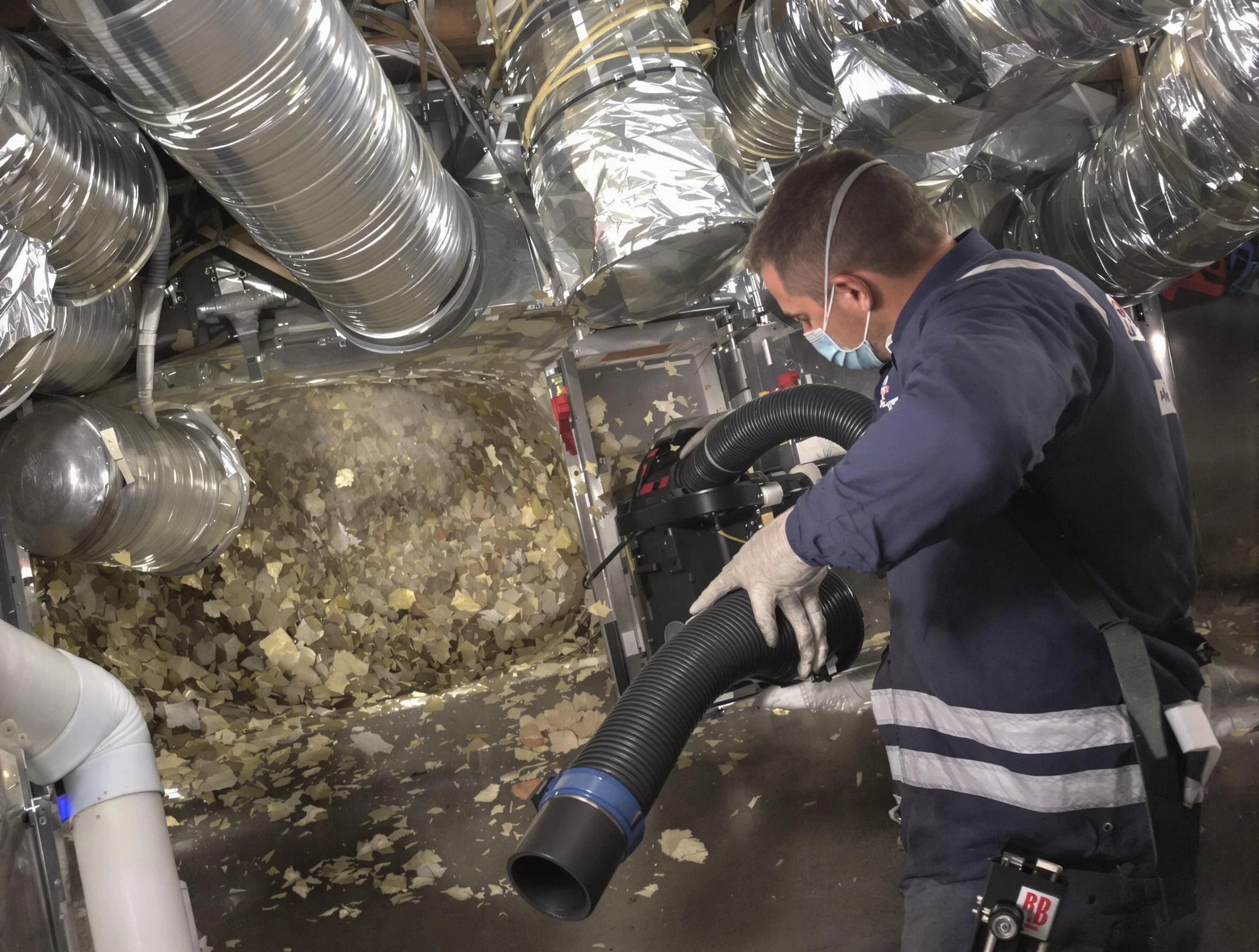 Blackstone Air Duct Cleaning specialist operating negative pressure cleaning equipment for thorough duct maintenance in Blackstone