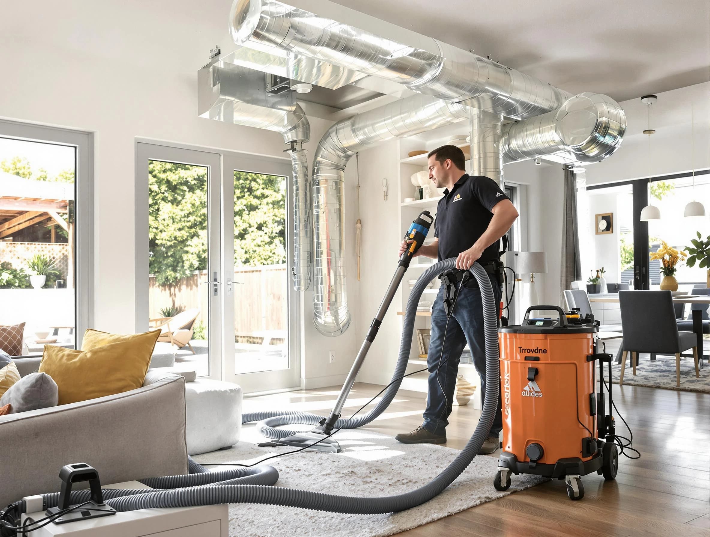 Blackstone Air Duct Cleaning specialist performing thorough residential duct cleaning using advanced equipment in Blackstone