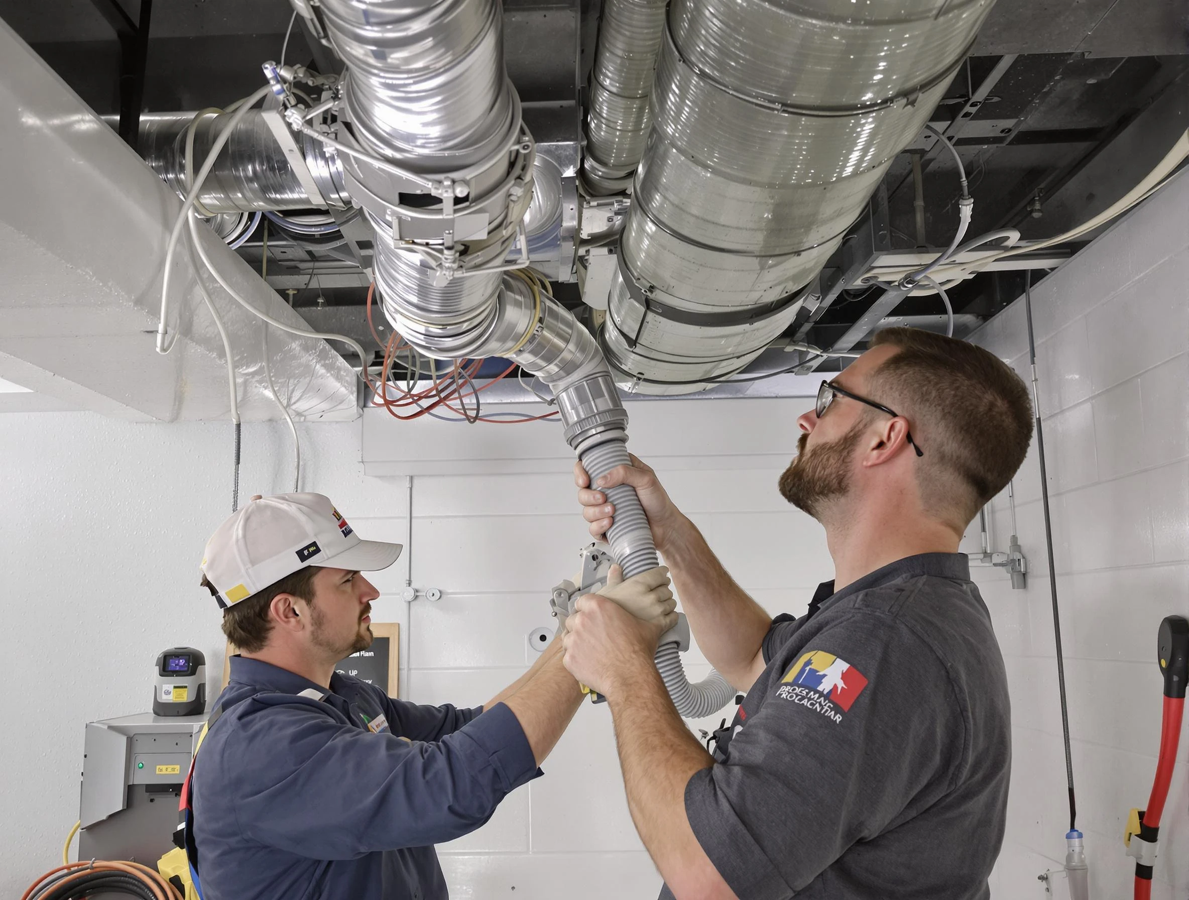 Blackstone Air Duct Cleaning technician performing thorough AC duct cleaning in Blackstone