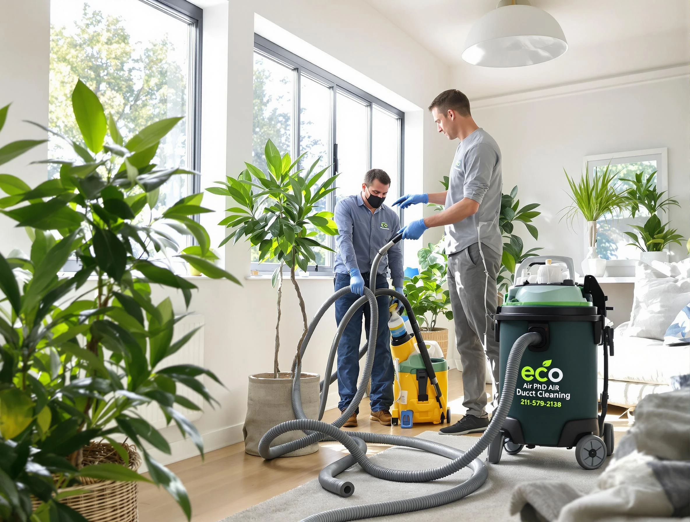 Blackstone Air Duct Cleaning technician performing eco-friendly duct cleaning using sustainable methods in Blackstone