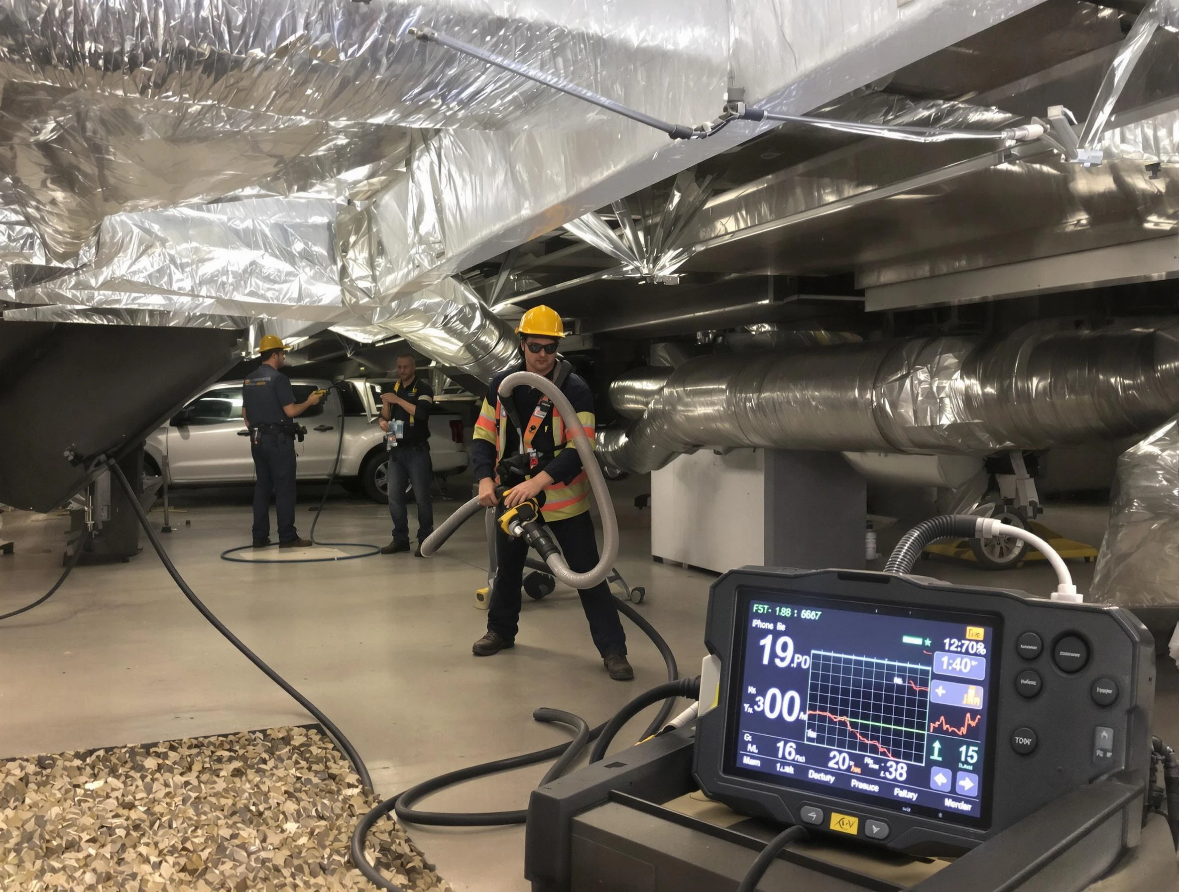Professional negative pressure duct cleaning by Blackstone Air Duct Cleaning in Blackstone